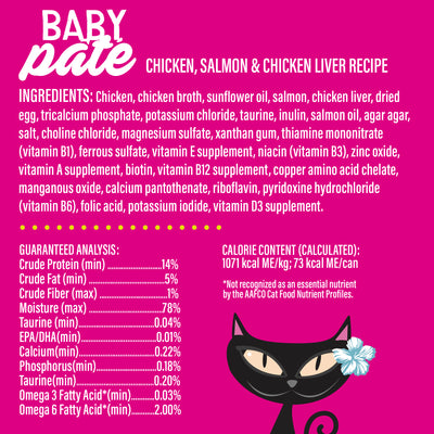 Tiki Cat Baby Pâté Chicken, Salmon & Chicken Liver Recipe Wet Kitten Food - Product Highlights 2 - Tiki Cat - PetMax Canada