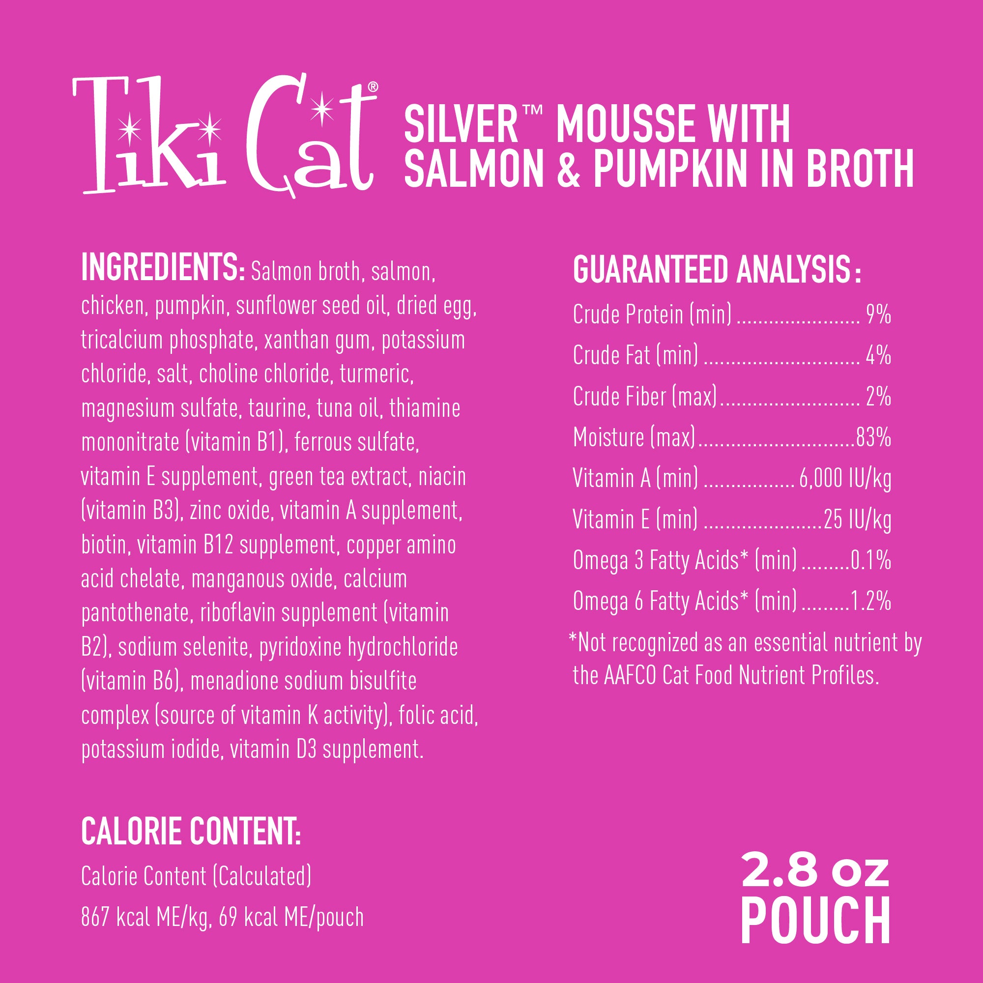 Tiki Cat Velvet Mousse Senior Mousse with Salmon & Pumpkin in Broth Wet Cat Food - Product Highlights 4 - Tiki Cat - PetMax Canada
