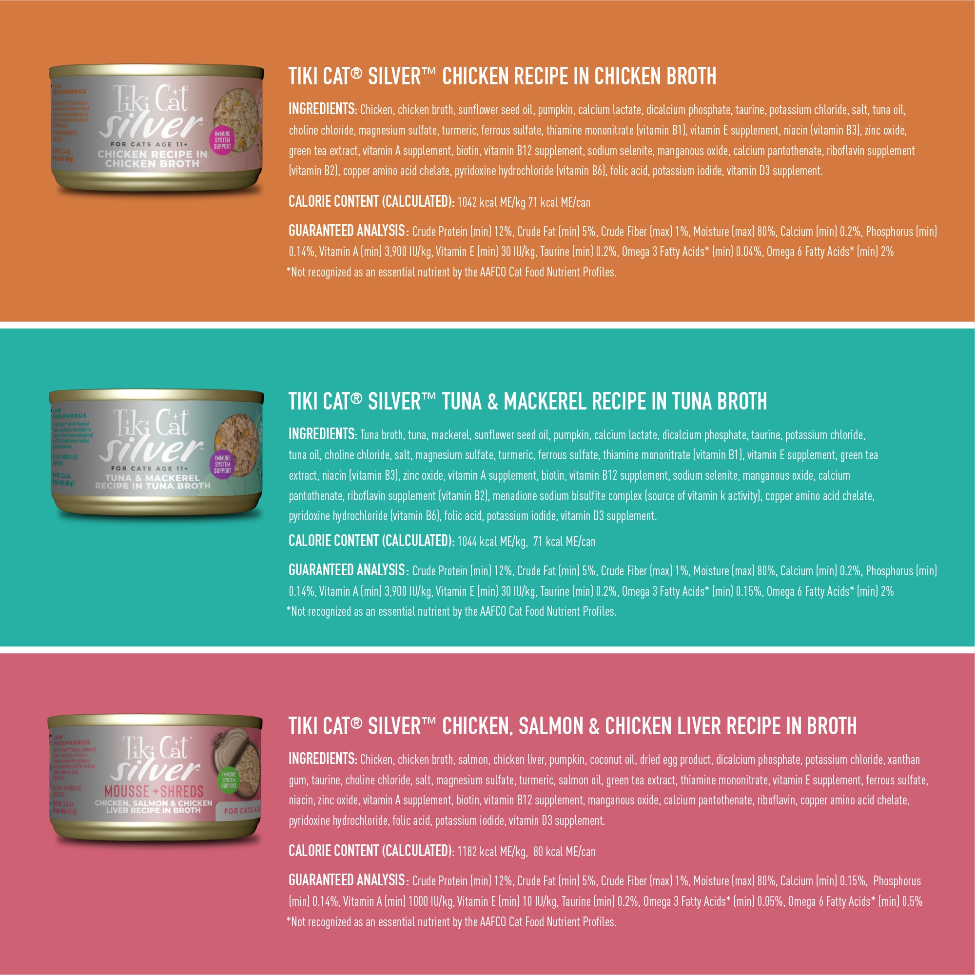 Tiki Cat Silver Variety Pack Wet Cat Food - Product Highlights 1 - Tiki Cat - PetMax Canada