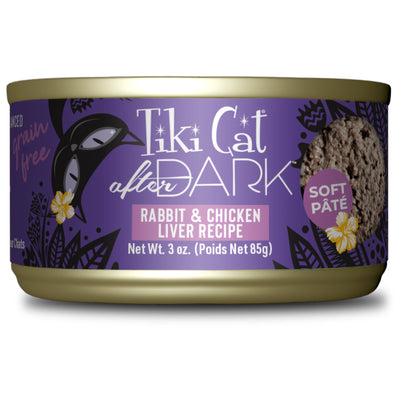 Tiki Cat After Dark Pâté Rabbit & Chicken Liver Recipe Wet Cat Food - Front of Can - Tiki Cat - PetMax Canada