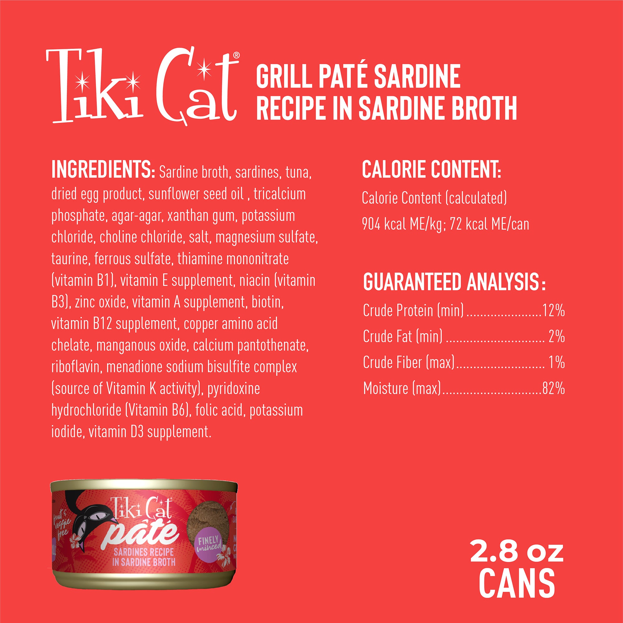 Tiki Cat Grill Pâté Sardines Recipe in Sardine Broth Wet Cat Food - Product Highlights 2 - Tiki Cat - PetMax Canada