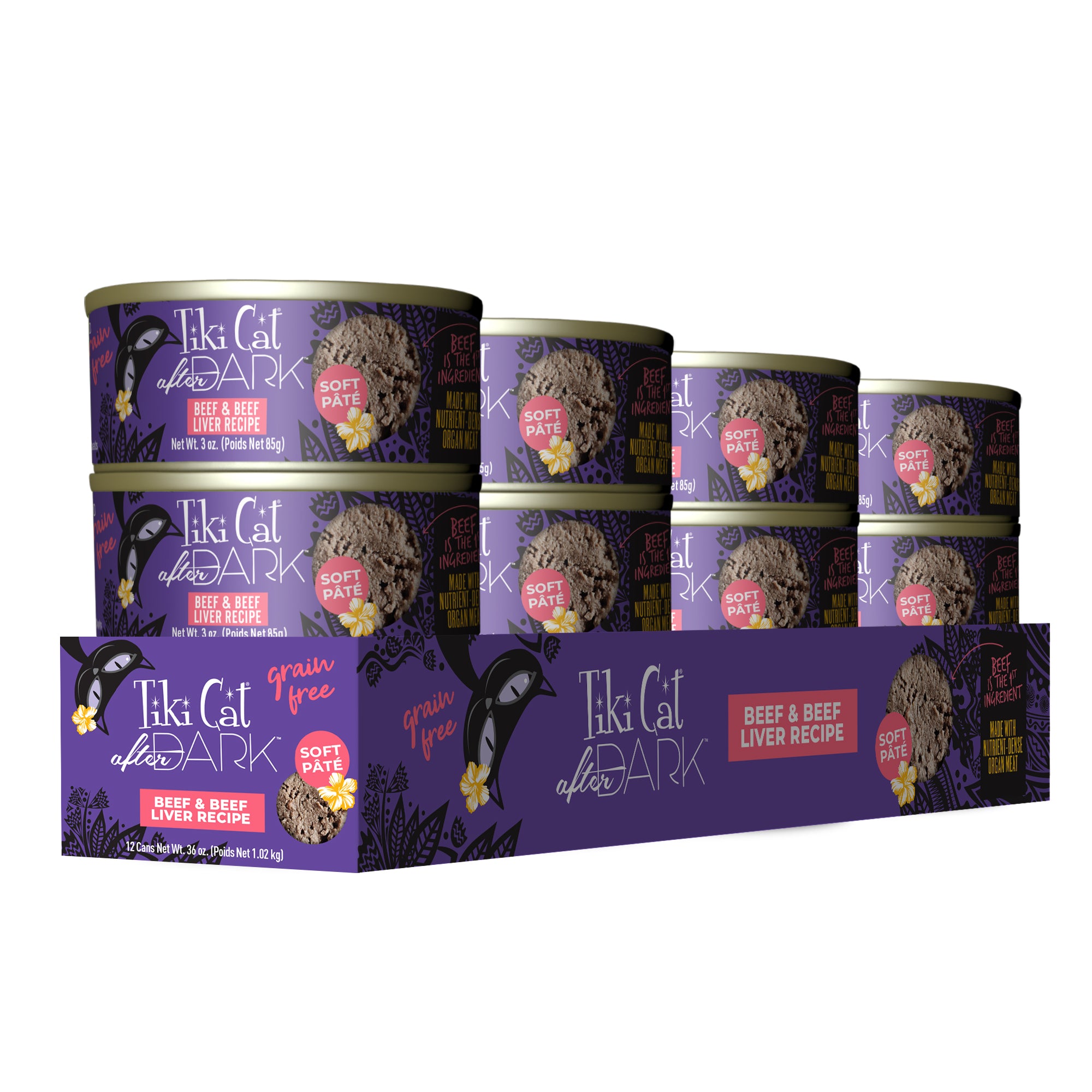 Tiki Cat After Dark Beef & Beef Liver Pâté Wet Cat Food - Case of 12 - Tiki Cat - PetMax Canada