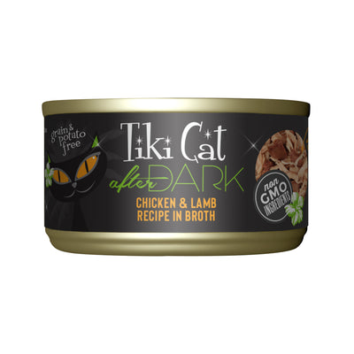 Tiki Cat After Dark Chicken & Lamb Recipe in Broth Wet Cat Food - Front of Can - Tiki Cat - PetMax Canada