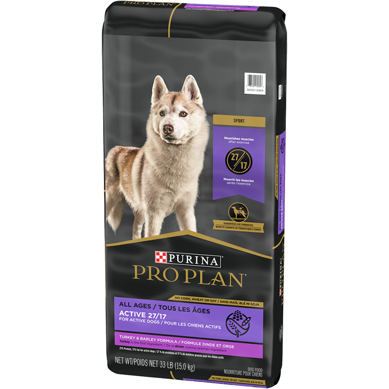 Purina Pro Plan High Protein Dog Food With Probiotics for Dogs SPORT 27/17 Turkey & Barley Formula  Dog Food  | PetMax Canada