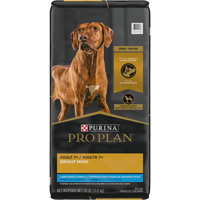 Purina Pro Plan Large Breed Senior Dog Food Bright Mind 7+ Chicken & Rice Formula  Dog Food  | PetMax Canada