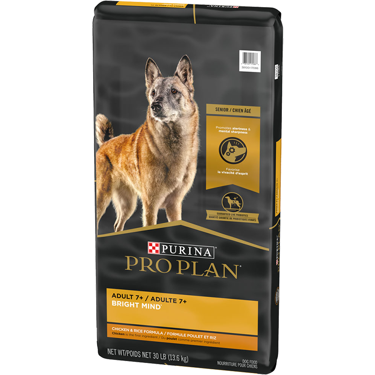 Purina Pro Plan Senior Dog Food With Probiotics Bright Mind 7+ Chicken & Rice Formula  Dog Food  | PetMax Canada