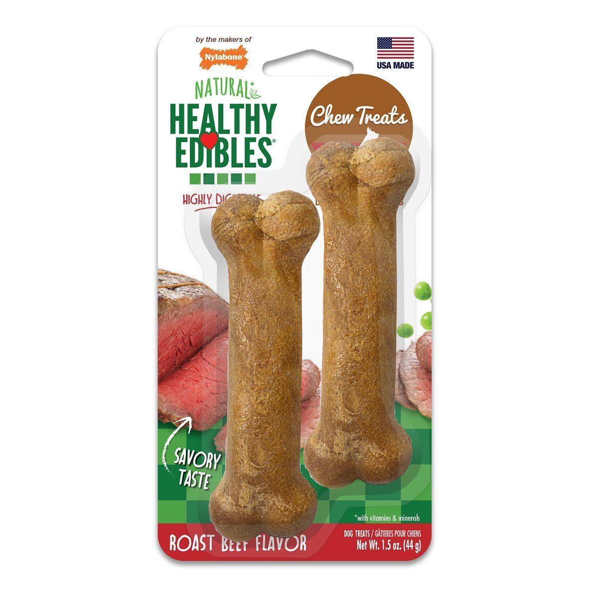 Nylabone Healthy Edible Roast Beef - Wolf - 2 Pack - Nylon - Nylabone - PetMax Canada
