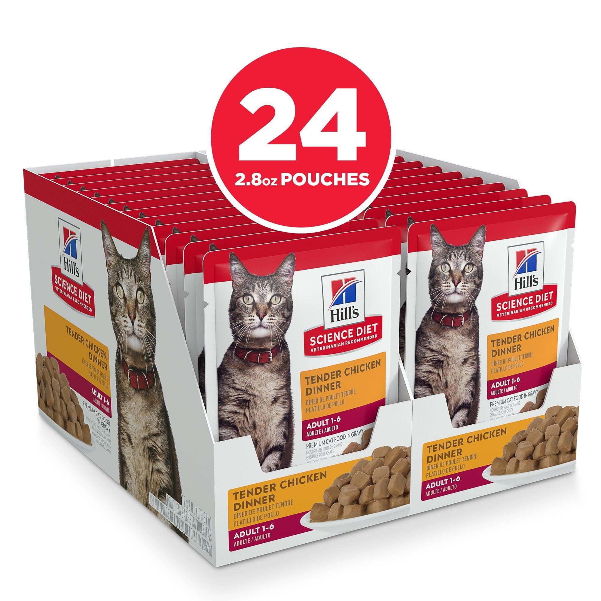 Hill's Science Diet Adult Wet Cat Food, Chicken, 79g pouch - 79g - Canned Cat Food - Hill's Science Diet - PetMax Canada