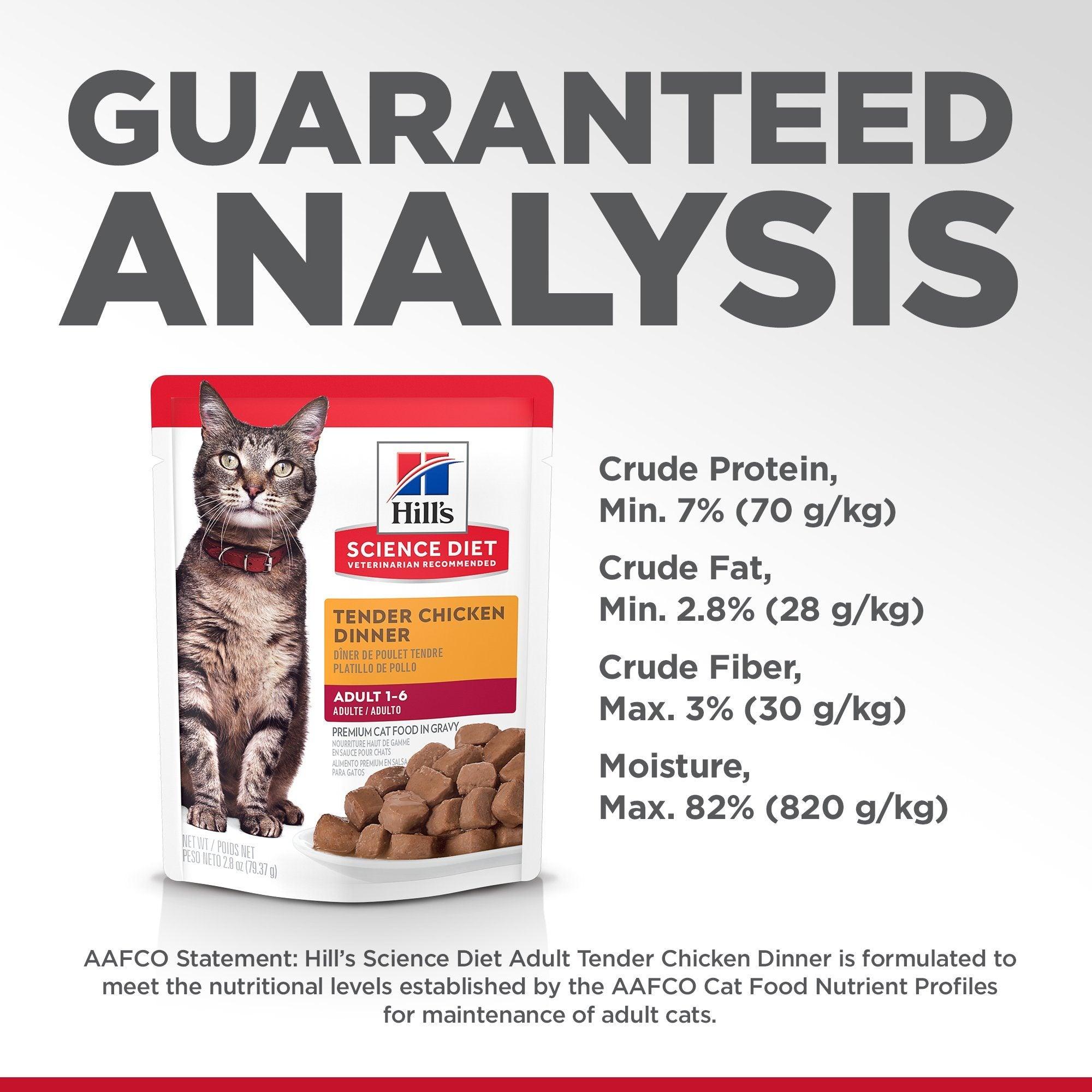 Hill's Science Diet Adult Wet Cat Food, Chicken, 79g pouch - 79g - Canned Cat Food - Hill's Science Diet - PetMax Canada