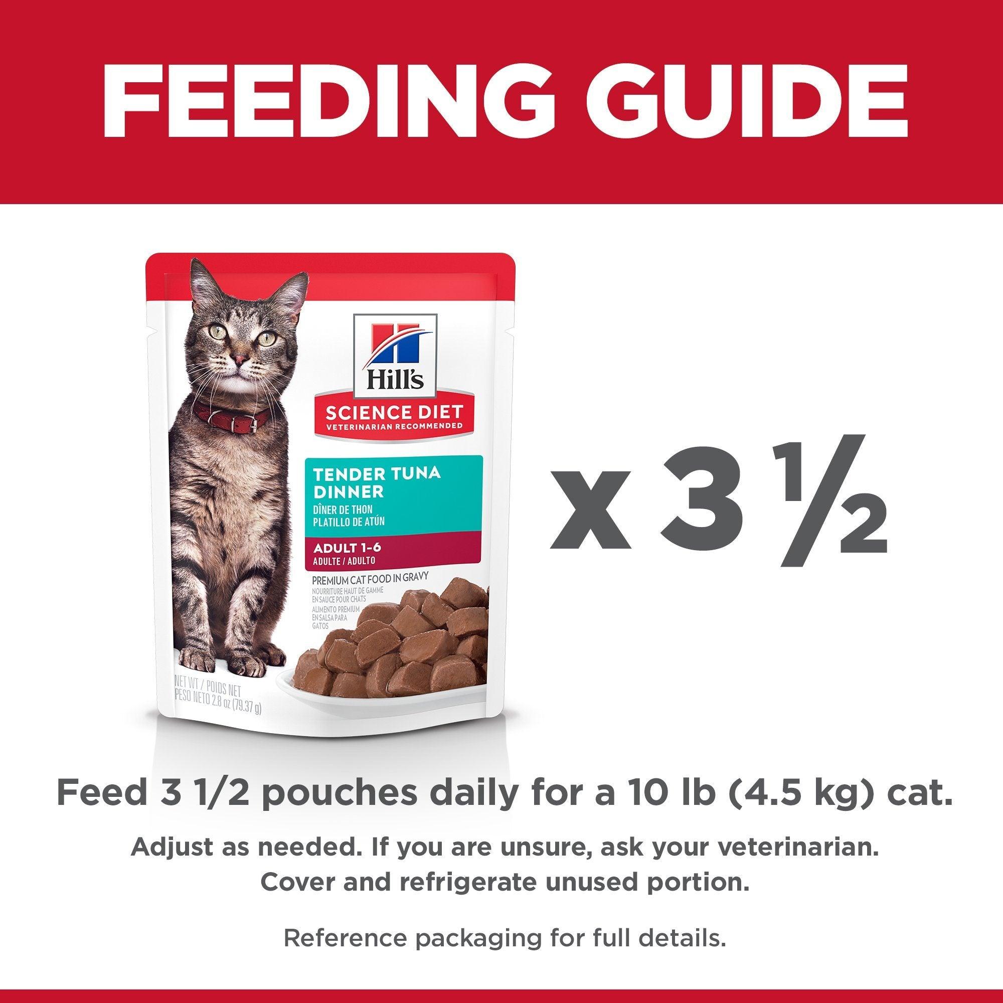 Hill's Science Diet Adult Wet Cat Food, Tuna, 79g pouch - 79g - Canned Cat Food - Hill's Science Diet - PetMax Canada