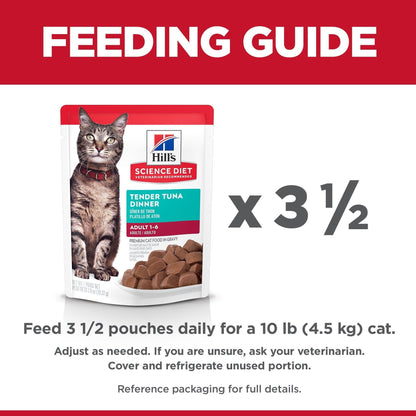 Hill's Science Diet Adult Wet Cat Food, Tuna, 79g pouch - 79g - Canned Cat Food - Hill's Science Diet - PetMax Canada