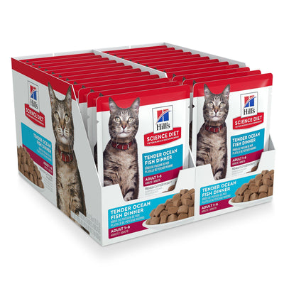Hill's Science Diet Adult Wet Cat Food, Ocean Fish, 79g pouch - 79g - Canned Cat Food - Hill's Science Diet - PetMax Canada