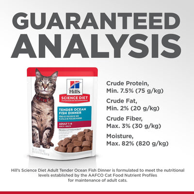 Hill's Science Diet Adult Wet Cat Food, Ocean Fish, 79g pouch - 79g - Canned Cat Food - Hill's Science Diet - PetMax Canada