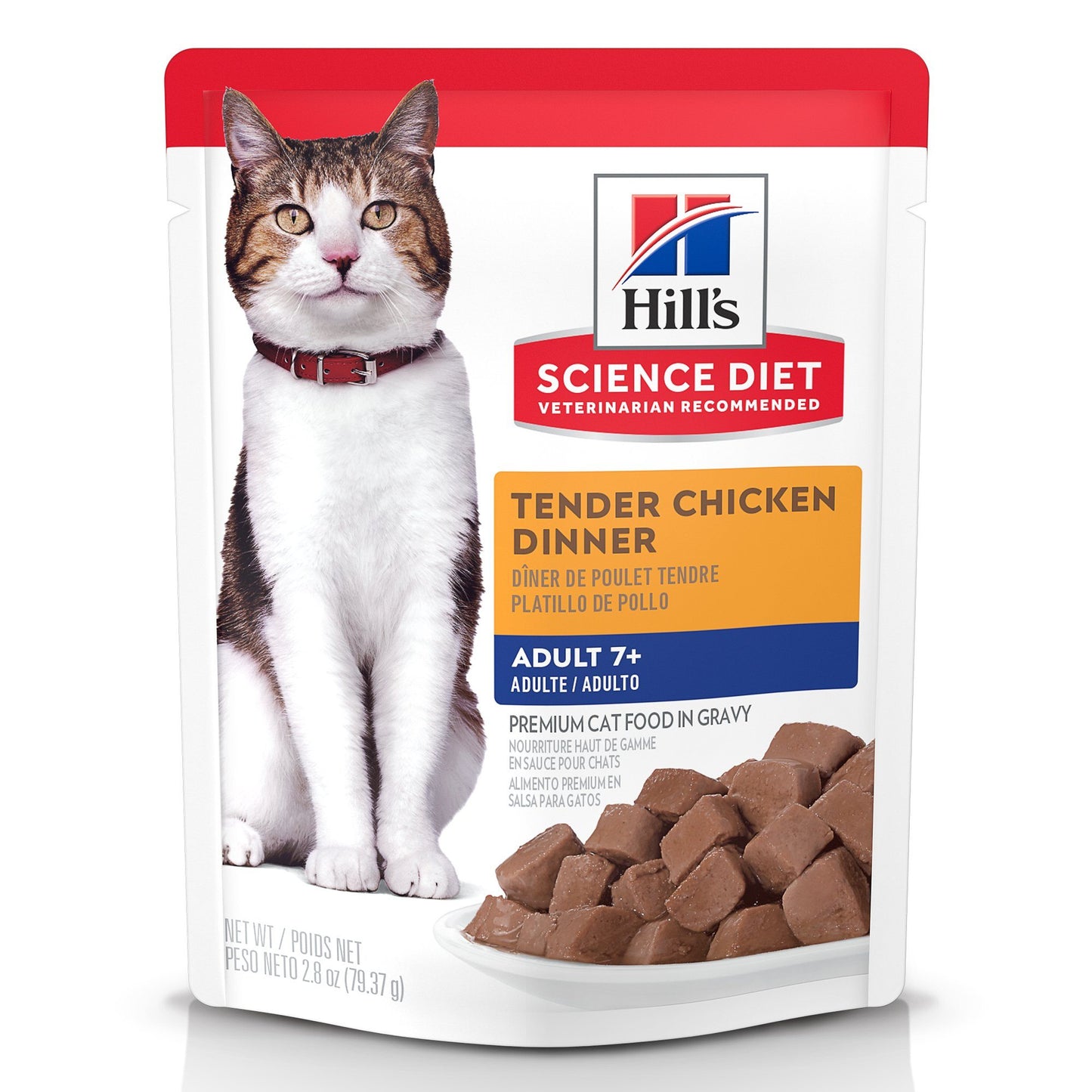 Hill's Science Diet Senior 7+ Wet Cat Food, Chicken, 79g pouch 79g Canned Cat Food 79g | PetMax Canada