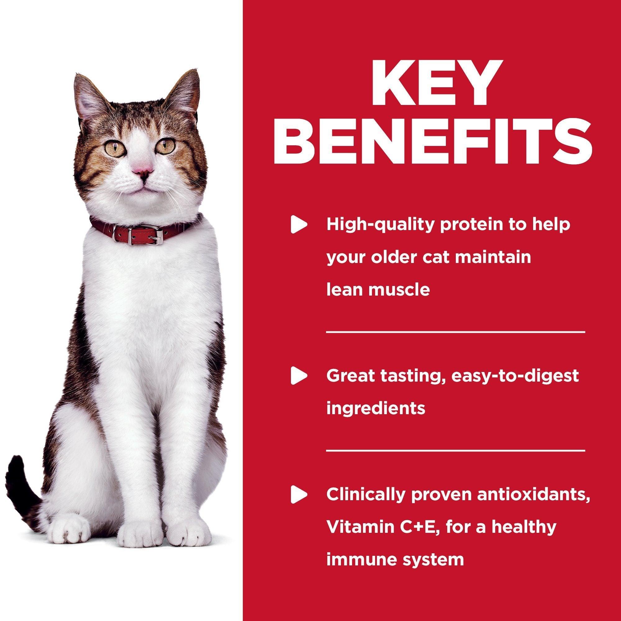 Hill's Science Diet Senior 7+ Wet Cat Food, Chicken, 79g pouch - 79g - Canned Cat Food - Hill's Science Diet - PetMax Canada
