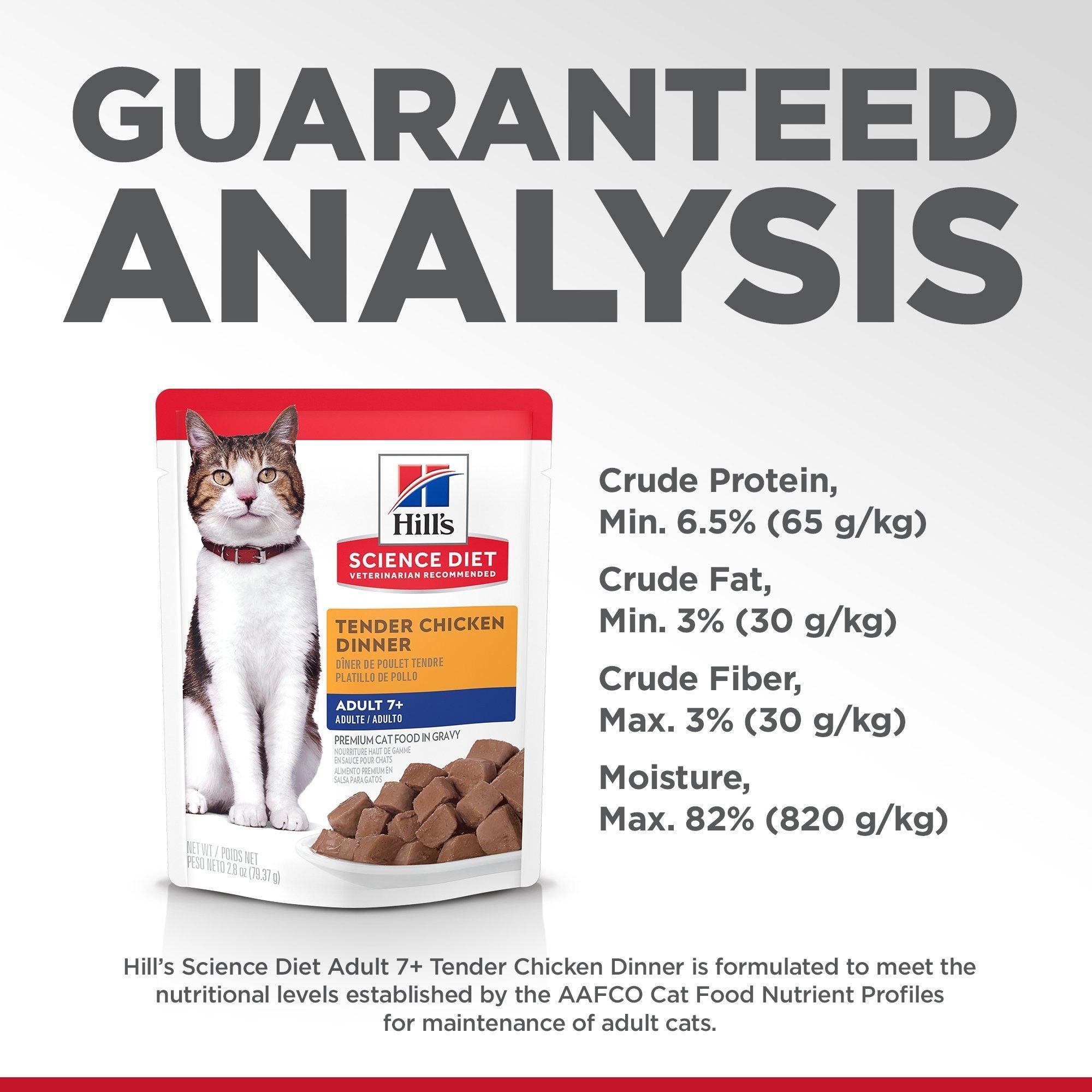 Hill's Science Diet Senior 7+ Wet Cat Food, Chicken, 79g pouch - 79g - Canned Cat Food - Hill's Science Diet - PetMax Canada