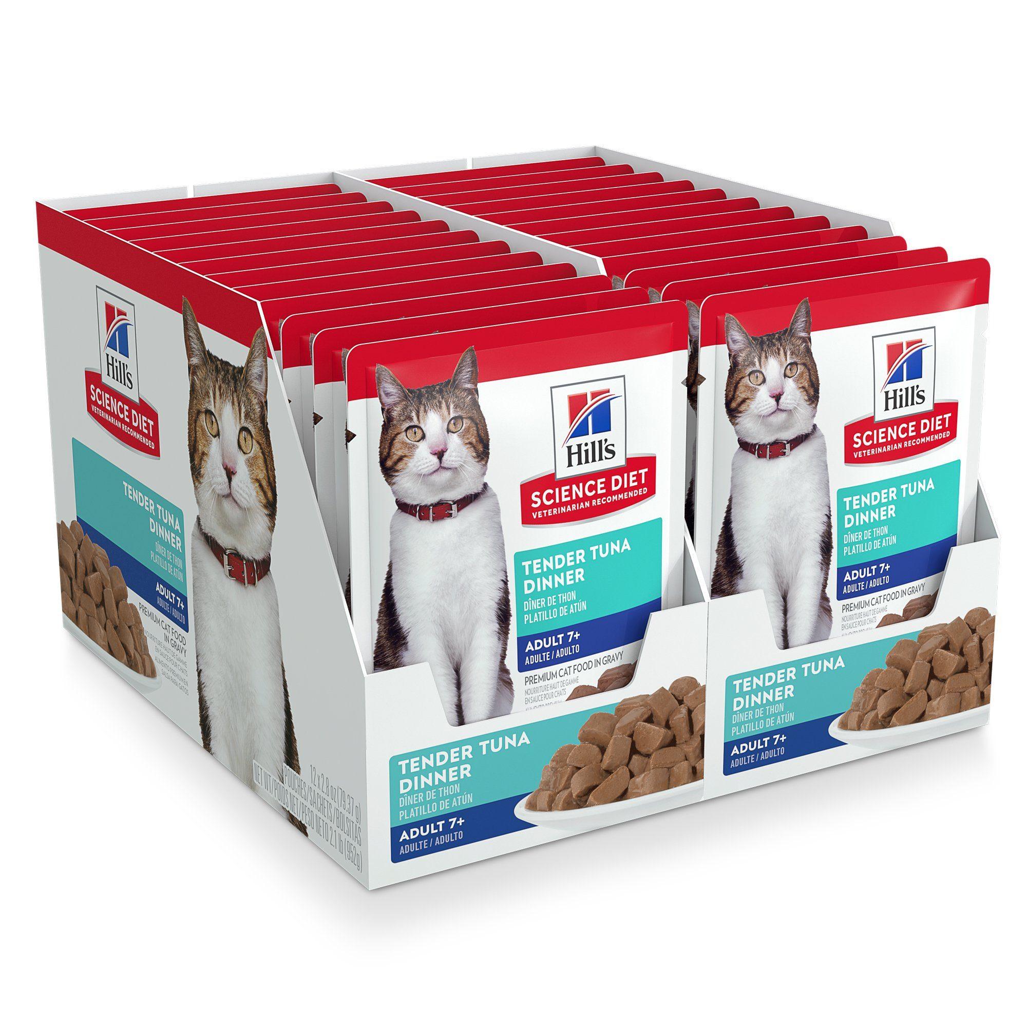 Hill's Science Diet Senior 7+ Wet Cat Food, Tuna, 79g pouch - 79g - Canned Cat Food - Hill's Science Diet - PetMax Canada
