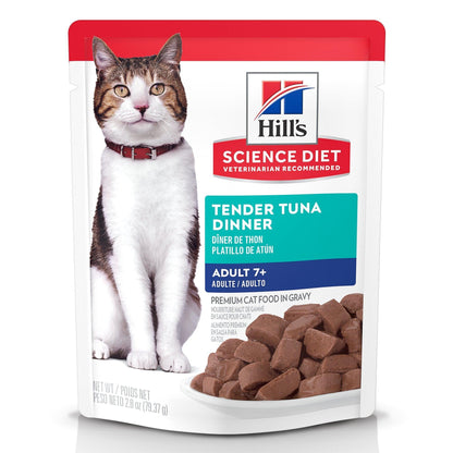 Hill's Science Diet Senior 7+ Wet Cat Food, Tuna, 79g pouch - 79g - Canned Cat Food - Hill's Science Diet - PetMax Canada