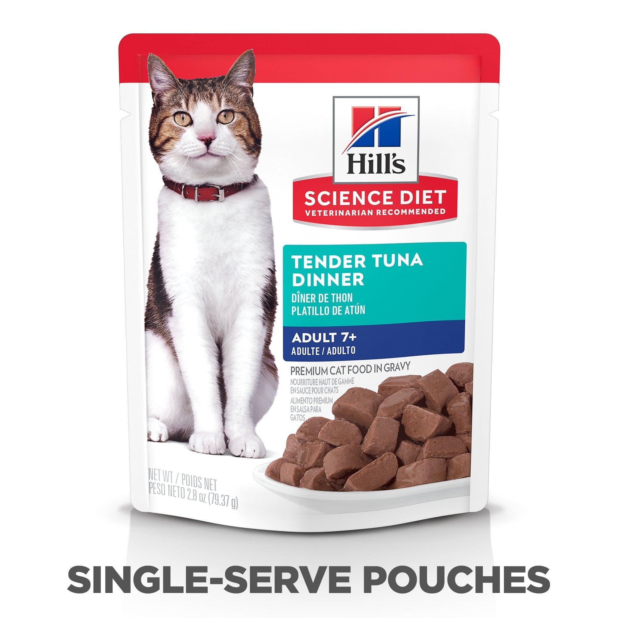 Hill's Science Diet Senior 7+ Wet Cat Food, Tuna, 79g pouch - 79g - Canned Cat Food - Hill's Science Diet - PetMax Canada