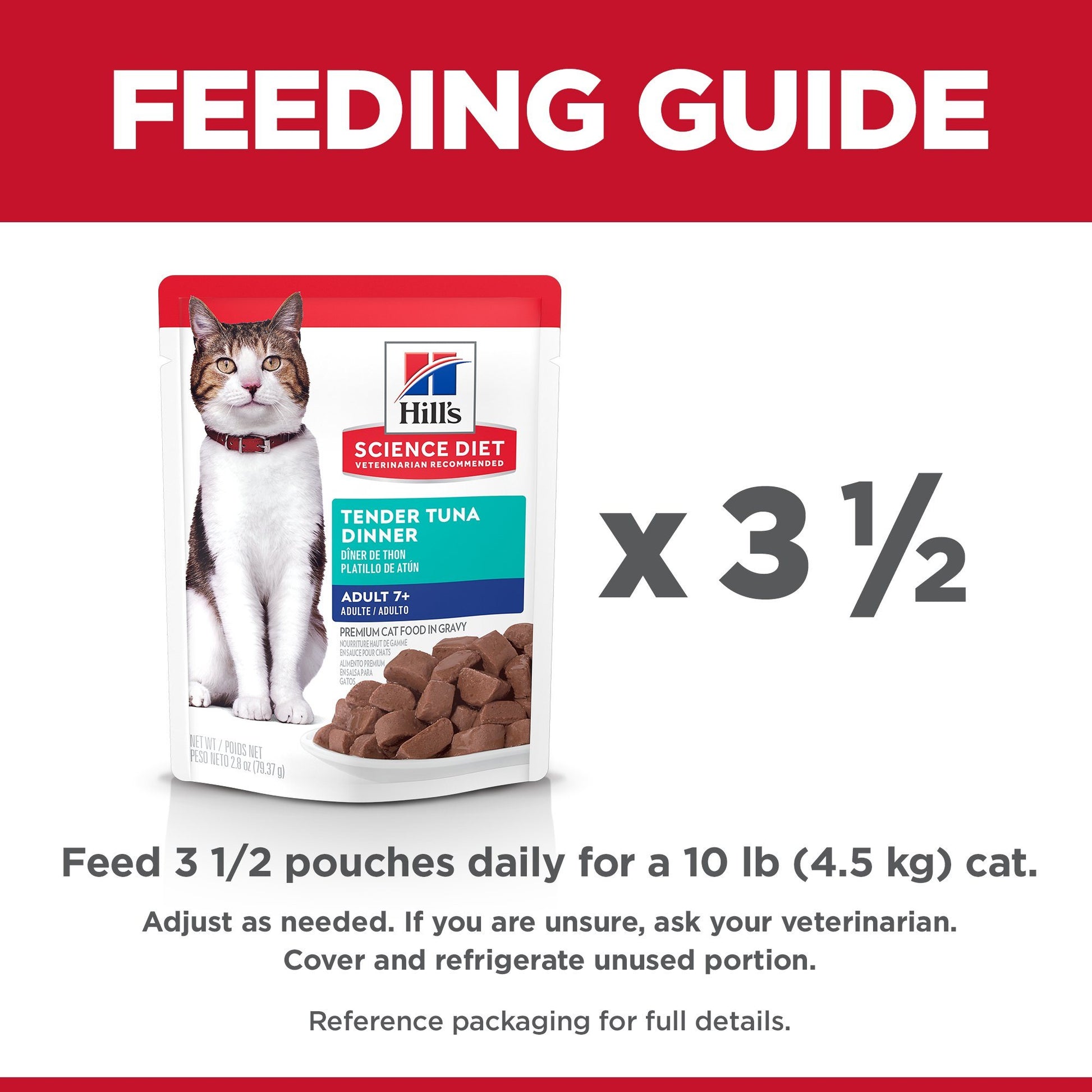 Hill's Science Diet Senior 7+ Wet Cat Food, Tuna, 79g pouch  Canned Cat Food  | PetMax Canada