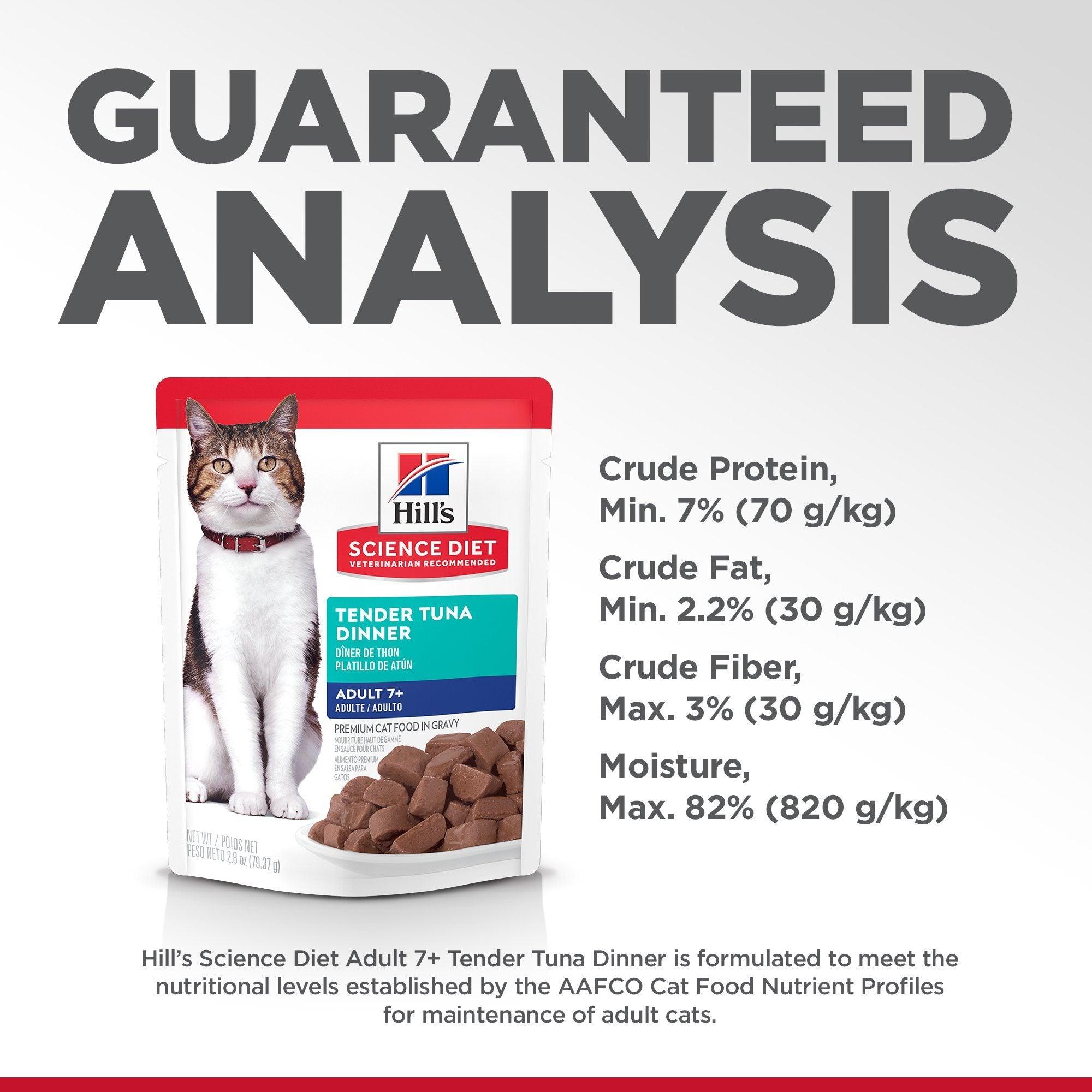 Hill's Science Diet Senior 7+ Wet Cat Food, Tuna, 79g pouch - 79g - Canned Cat Food - Hill's Science Diet - PetMax Canada