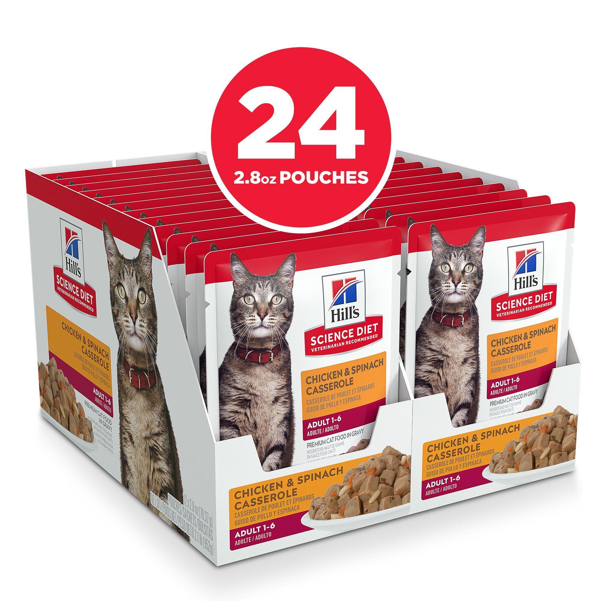 Hill's Science Diet Adult Wet Cat Food, Chicken & Spinach, 79g pouch - 79g - Canned Cat Food - Hill's Science Diet - PetMax Canada