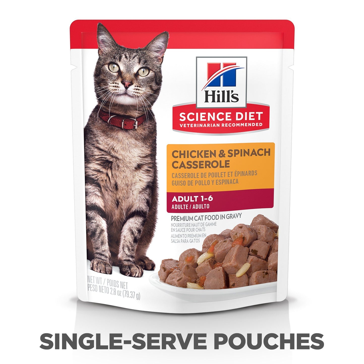 Hill's Science Diet Adult Wet Cat Food, Chicken & Spinach, 79g pouch  Canned Cat Food  | PetMax Canada