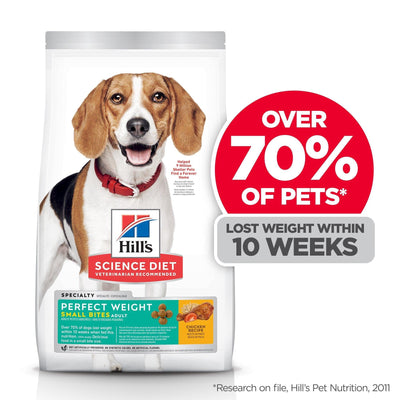 Hill's Science Diet Adult Perfect Weight Small Bites Dry Dog Food, Chicken Recipe - 1.8 Kg - Dog Food - Hill's Science Diet - PetMax Canada