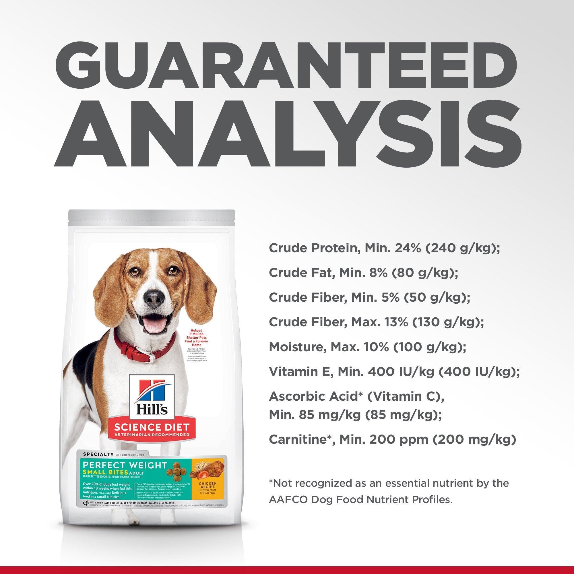 Hill's Science Diet Adult Perfect Weight Small Bites Dry Dog Food, Chicken Recipe - 1.8 Kg - Dog Food - Hill's Science Diet - PetMax Canada
