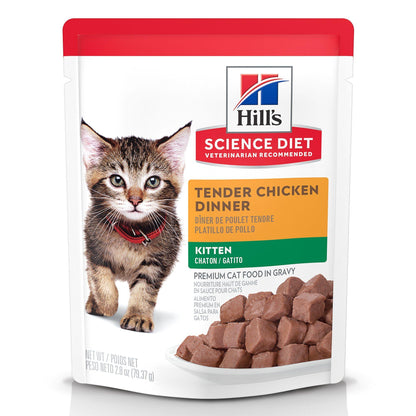 Hill's Science Diet Kitten Wet Cat Food, Chicken, 79g pouch - 79g pouch - Canned Cat Food - Hill's Science Diet - PetMax Canada