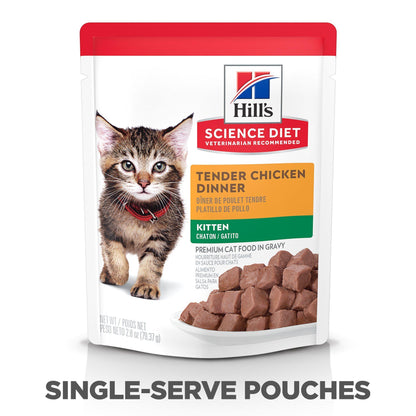 Hill's Science Diet Kitten Wet Cat Food, Chicken, 79g pouch - 79g pouch - Canned Cat Food - Hill's Science Diet - PetMax Canada