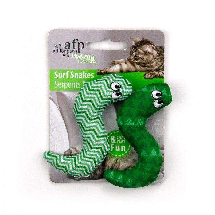 All For Paws Cat Toy Surf Snake 2 Pack Green Cat Toys Green | PetMax Canada