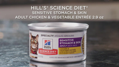 Hill's Science Diet Sensitive Stomach & Skin Chicken & Vegetable Entrée Cat Food