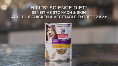 Hill's Science Diet Adult Sensitive Stomach & Skin Chicken & Vegetable Entrée Canned Dog Food