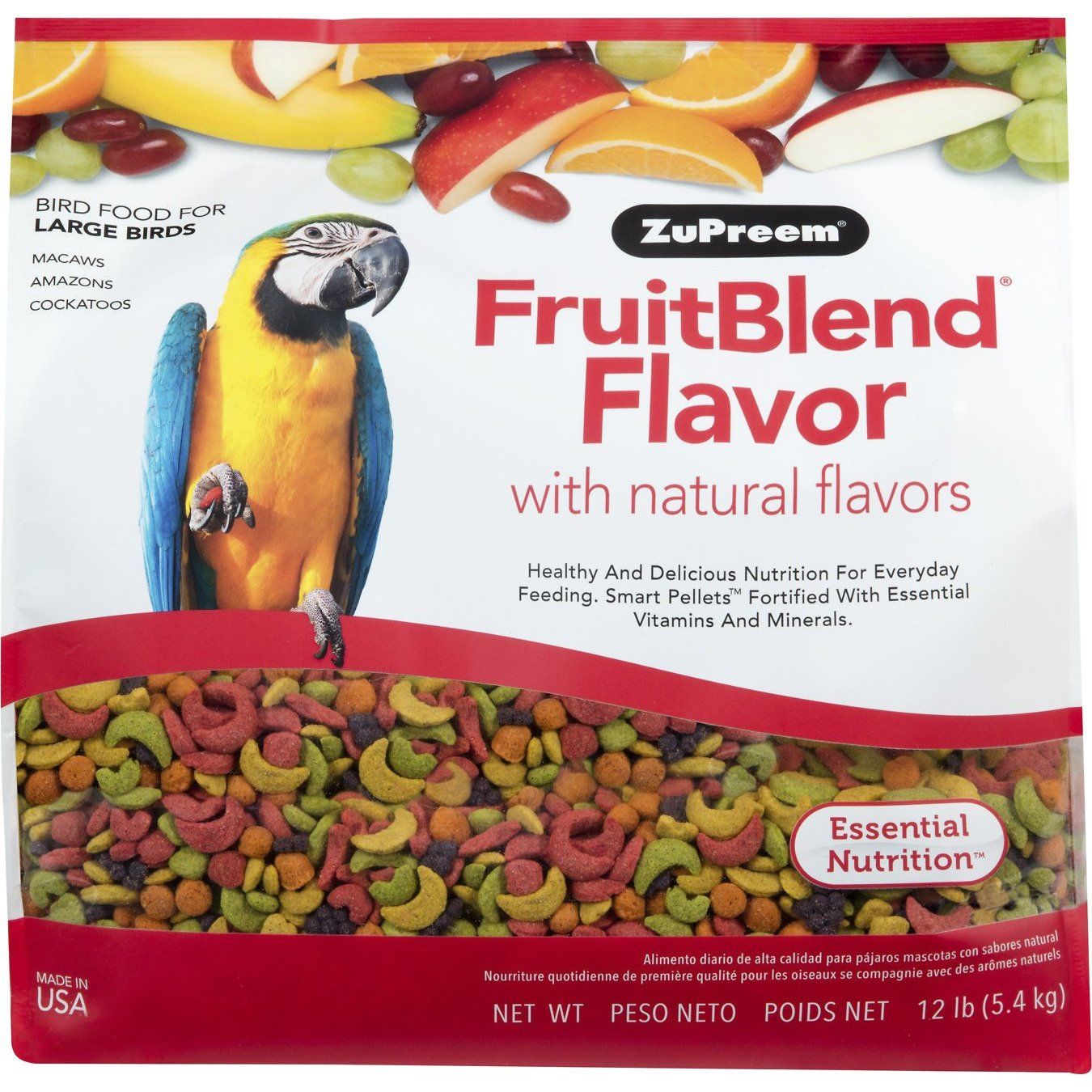 Zupreem Fruit Blend Large Parrots  Bird Food  | PetMax Canada