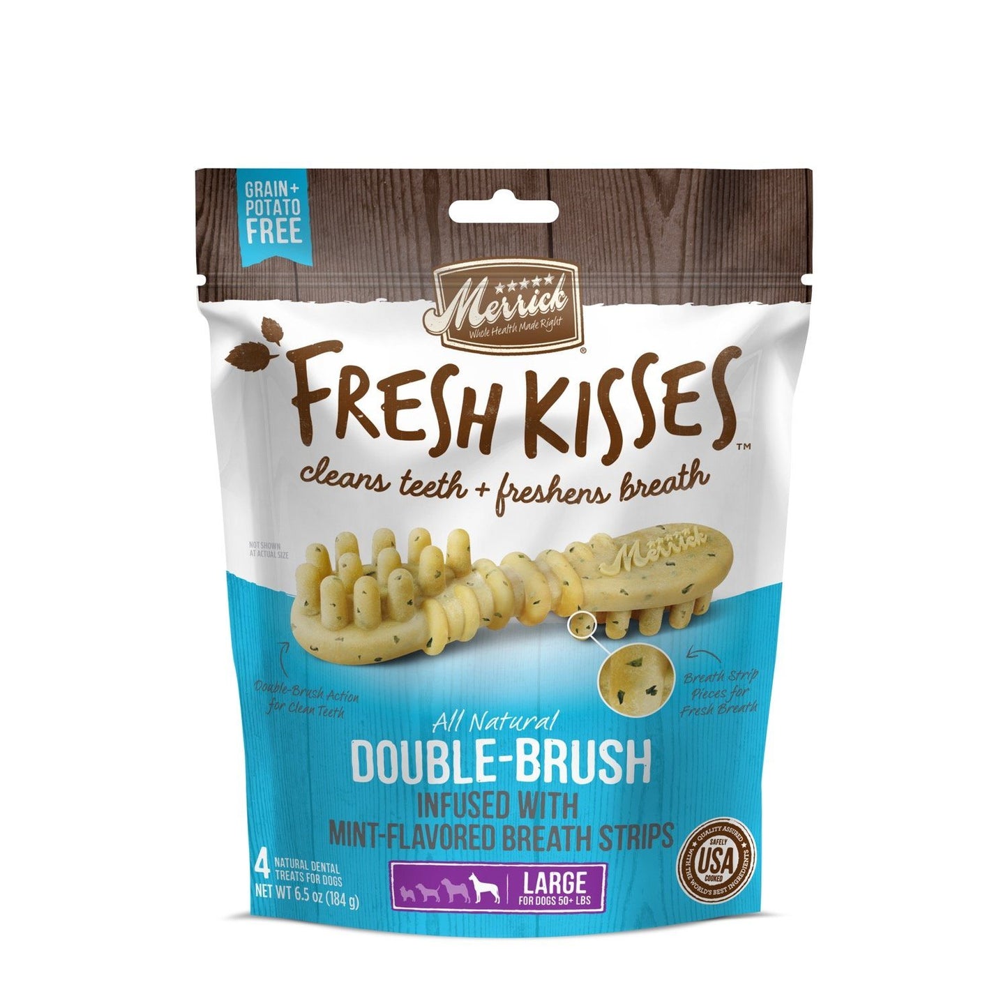 Merrick Fresh Kisses Mint Brush - Bag  Dog Treats  | PetMax Canada