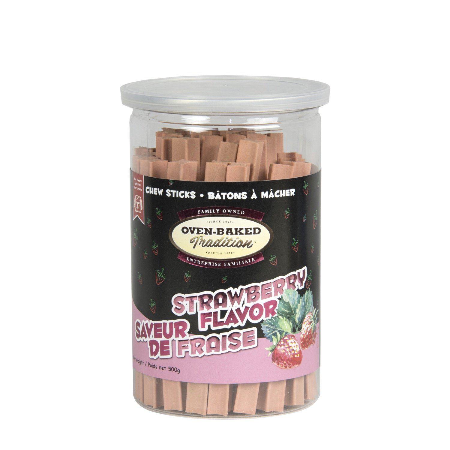 Oven-Baked Tradition Stawberry Flavour Chew Stick - 500g - Dog Treats - Oven-Baked Tradition - PetMax Canada