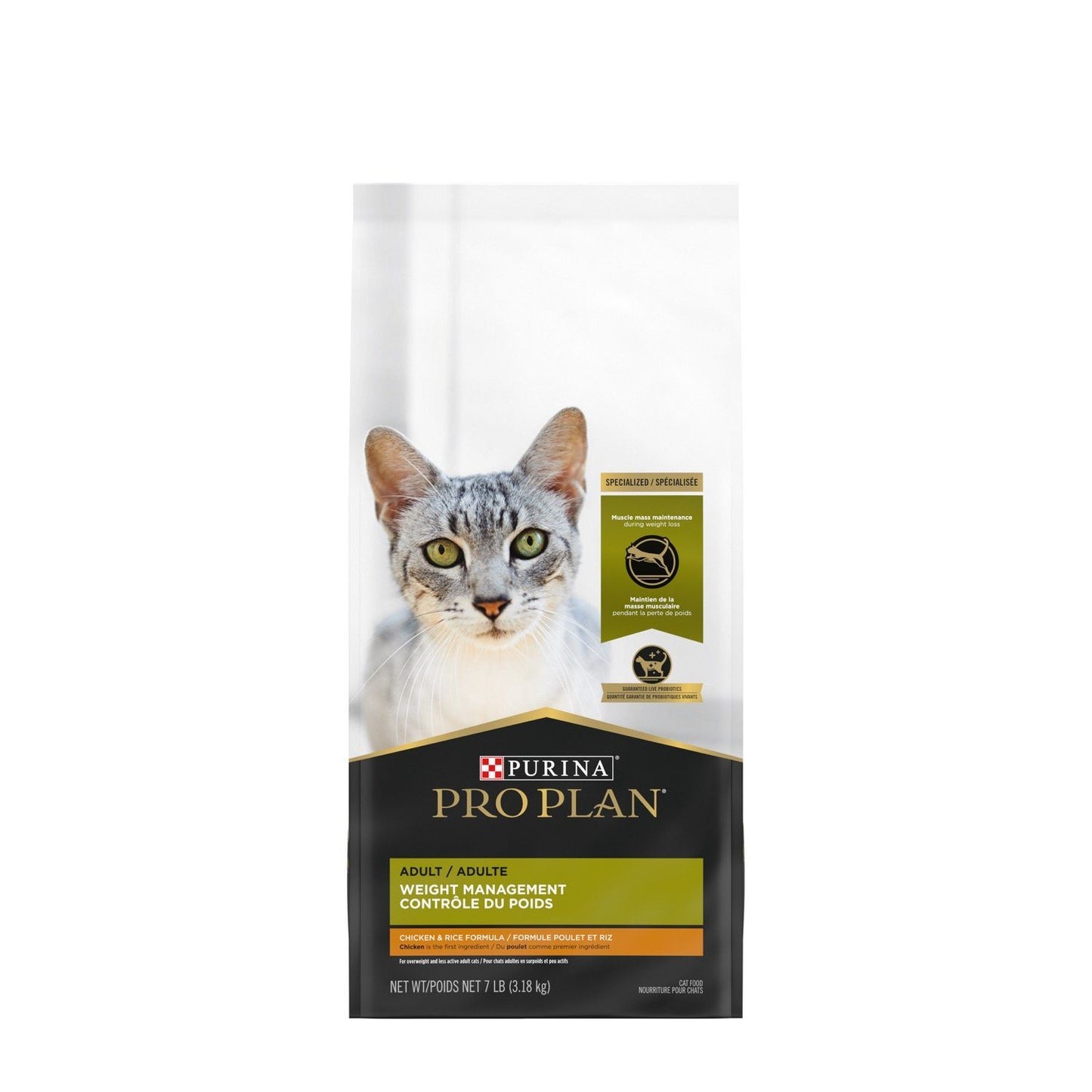 Purina Pro Plan Adult Weight Management Chicken & Rice Dry Cat Food 3.18 Kg Cat Food 3.18 Kg | PetMax Canada