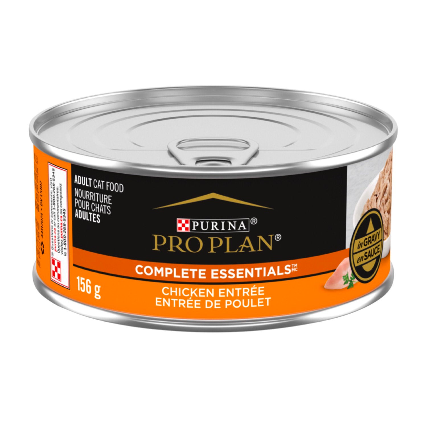 Purina Pro Plan Adult Complete Essentials Chicken Entrée in Gravy Wet Cat Food 156g  Canned Cat Food  | PetMax Canada