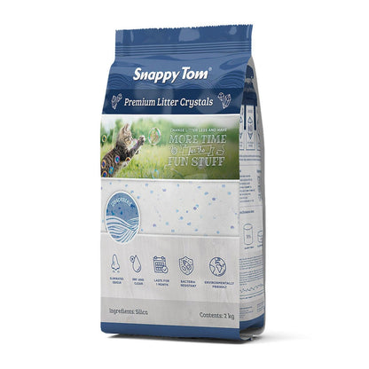 Snappy Tom Natural Unscented Non-Clumping Crystal Cat Litter - 2 Kg - Cat Litter - Snappy Tom - PetMax Canada