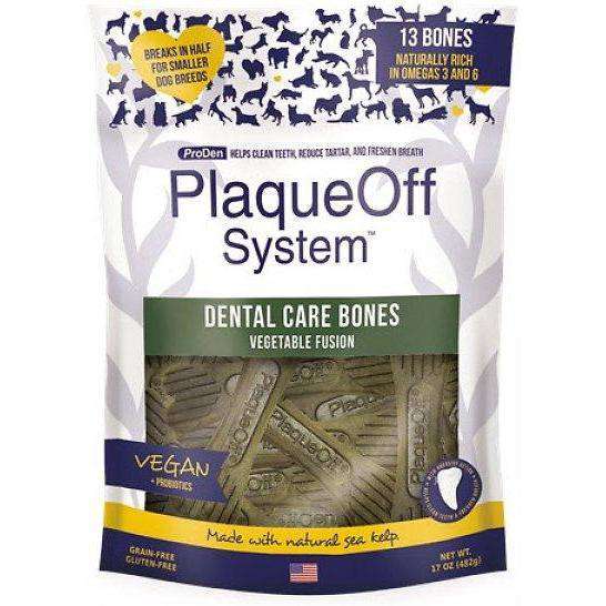 Plaque Off System Dental Vegetable Bones  Dog Treats  | PetMax Canada