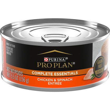 Purina Pro Plan Grain Free Chicken & Spinach Entrée Classic Wet Cat Food - 156g - Canned Cat Food - Purina Pro Plan - PetMax Canada