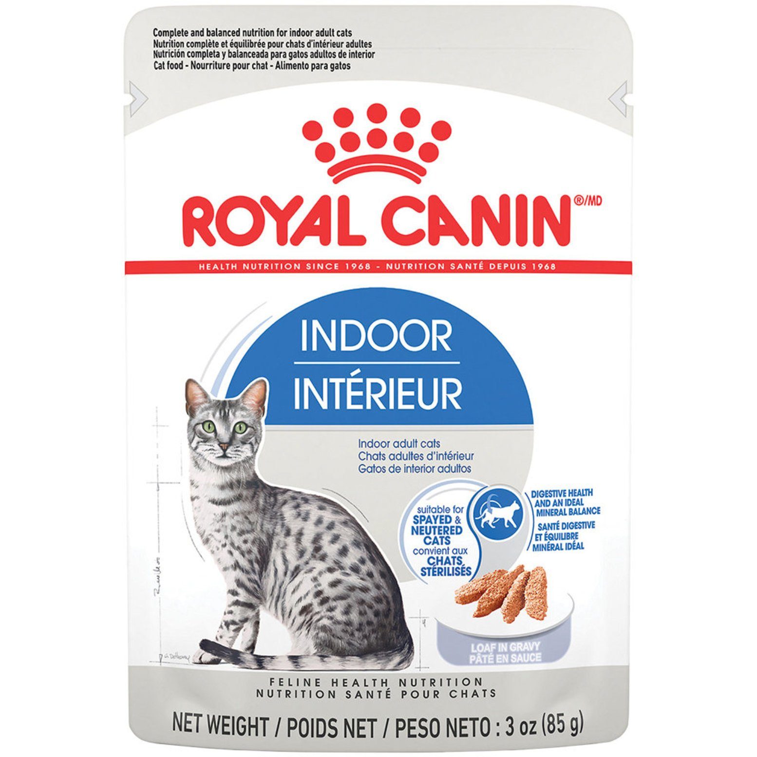 Royal Canin Wet Cat Food Pouch Indoor Loaf In Gravy  Canned Cat Food  | PetMax Canada