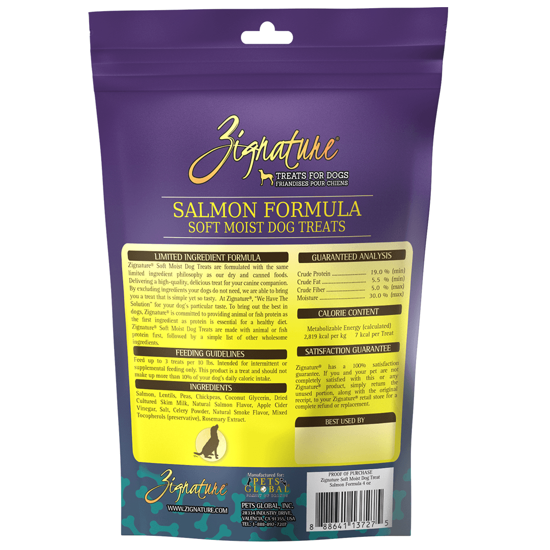 Zignature Salmon Formula Soft Moist Treats for Dogs  Dog Treats  | PetMax Canada