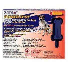 Zodiac Powerspot Small Breed Dog Under 13.6 Kg  Flea & Tick Topical Applications  | PetMax Canada