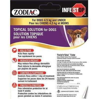 Zodiac Infestop For Dogs 4.5Kg & Under Flea & Tick Topical Applications 4.5Kg & Under | PetMax Canada