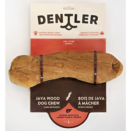 Dentler Java Wood Dog Chew Smoked Maple Ham Large Chew Products Large | PetMax Canada
