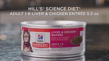 Nourriture en conserve pour chats Hill's Science Diet Adult Foie et Poulet