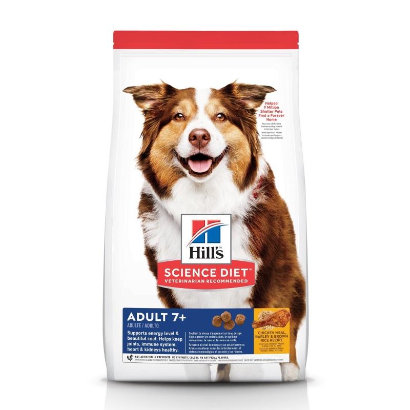 Hill's Science Diet Dry Dog Food, Adult 7+ for Senior Dogs, Chicken Meal, Barley & Brown Rice Recipe  Dog Food  | PetMax Canada