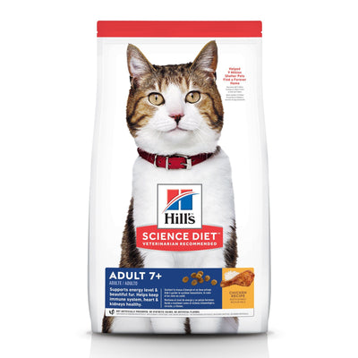 Hill's Science Diet Dry Cat Food, Adult 7+ for Senior Cats, Chicken Recipe  Cat Food  | PetMax Canada